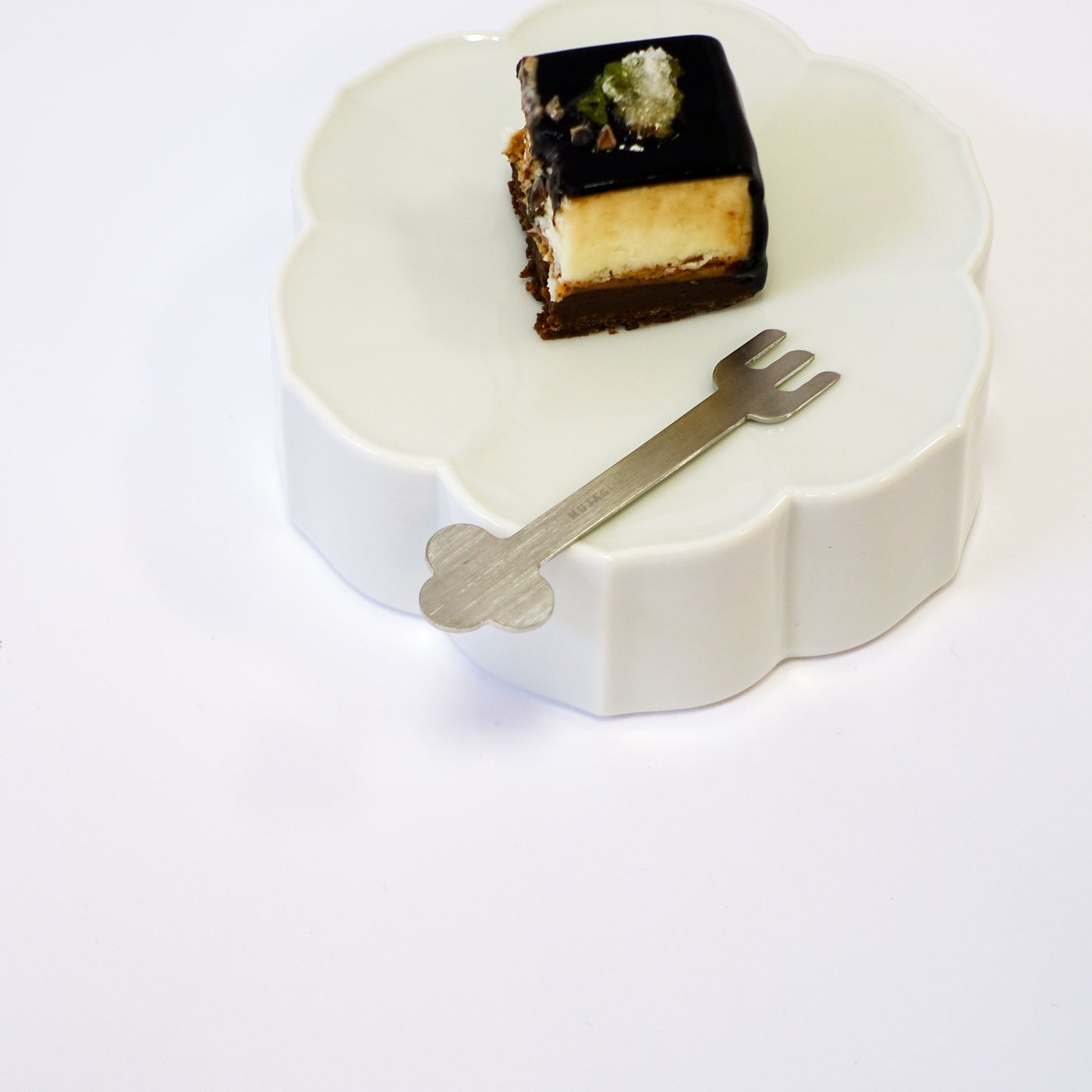 Mini-Dessertgabel mit blumenförmiger Spitze
