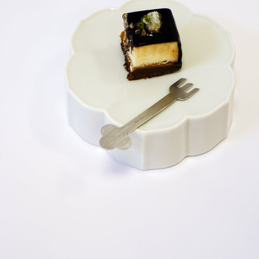 Mini-Dessertgabel mit blumenförmiger Spitze